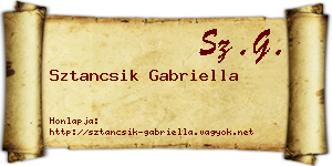 Sztancsik Gabriella névjegykártya